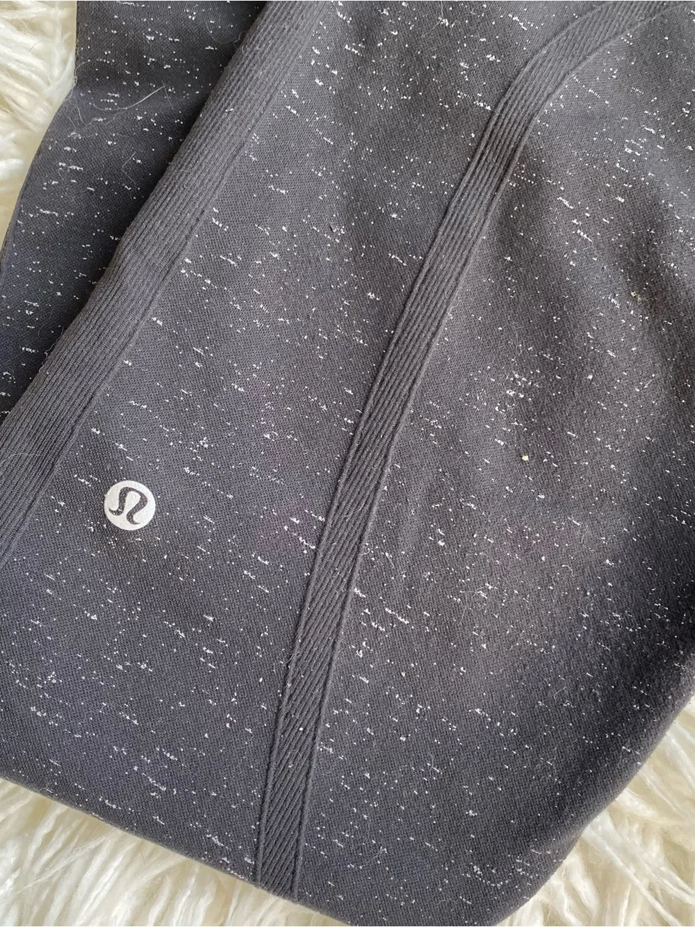 Lululemon Black Speckled High-Waist Leggings Womans Size 10 EUC